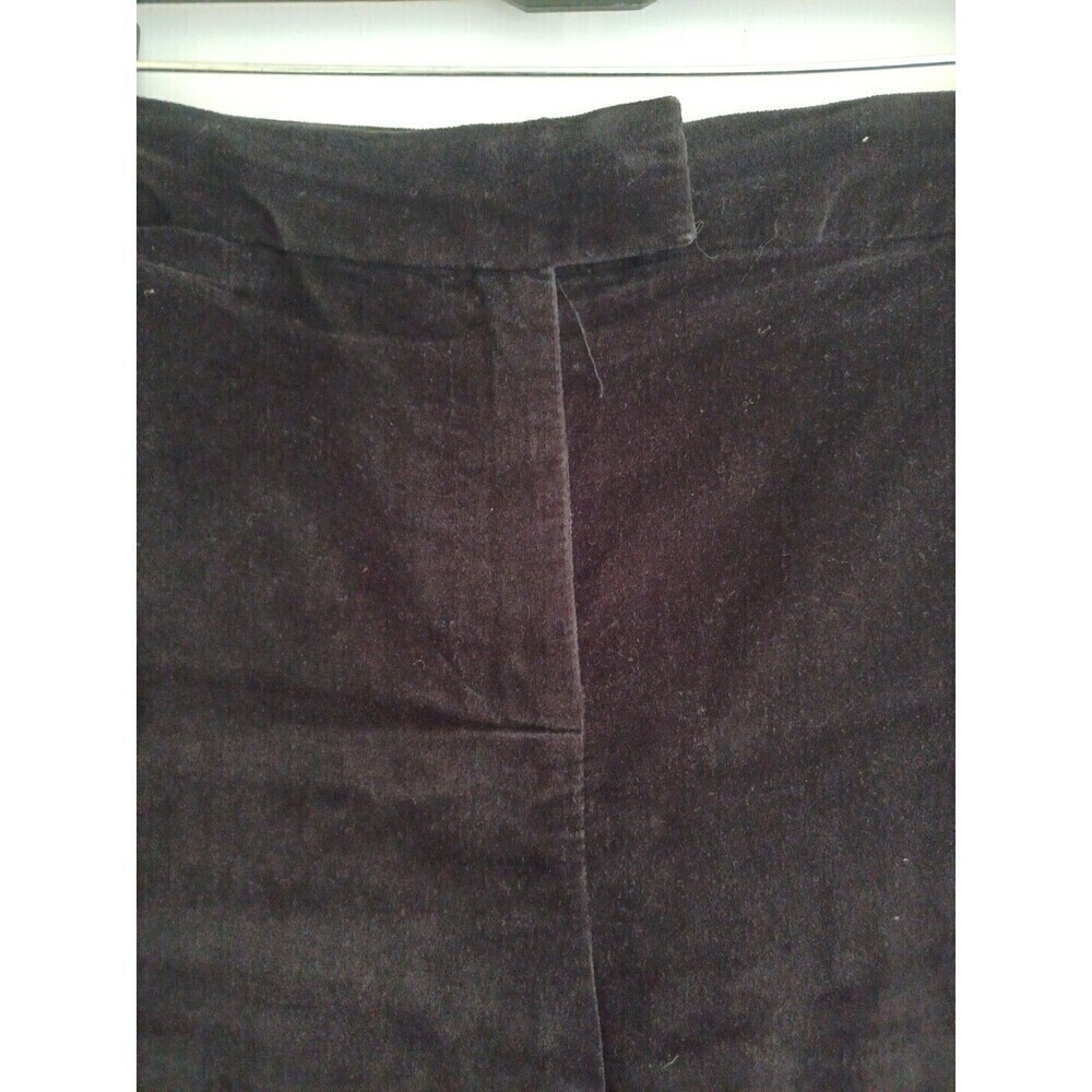 Talbots black velveteen dress pants 8 straight leg trousers vintage minimalist